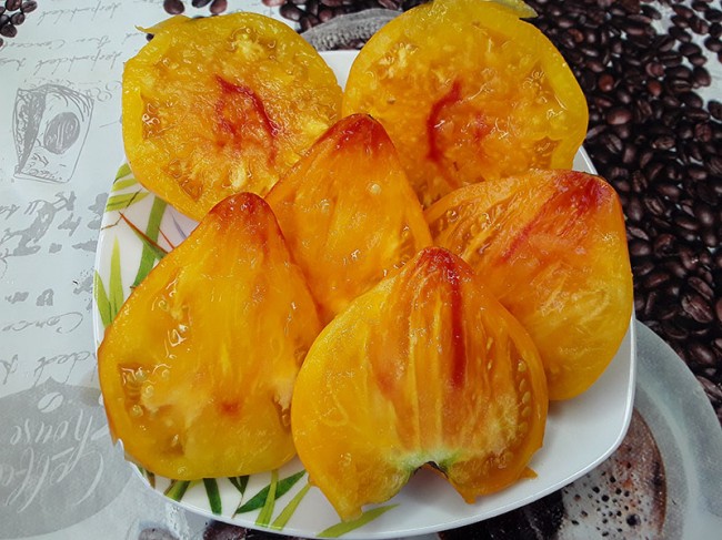 Семена:Томат Сердце Абрикосовой Зебры /Coeur De Zebre Apricot/ Семена:Томат Сердце Абрикосовой Зебры /Coeur De Zebre Apricot/
